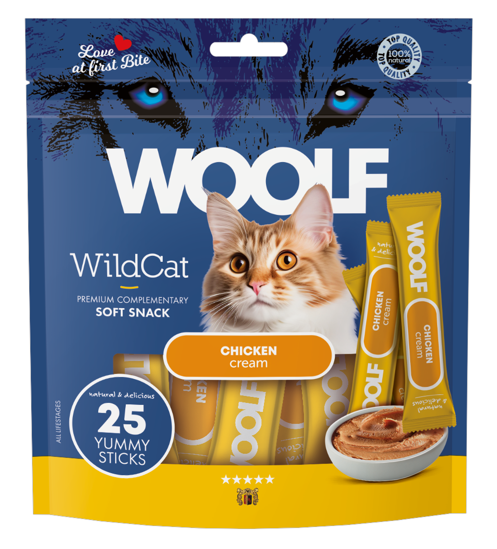 Woolf Wild Cat Cream 25 stk | Chicken