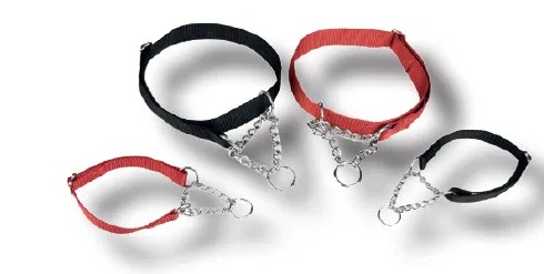 Betztees halvstrup halsbånd med kjetting sort  20mm, 35-50