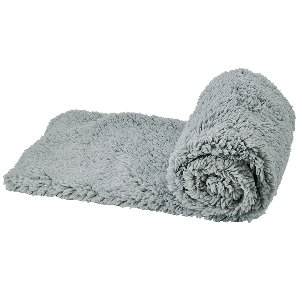 Fleece Plaid "TEDDY", 70 x 100 cm, lys grå