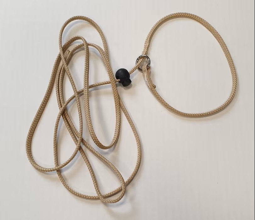 Utstillingskobbel rundt - nylon (retriever) 6mm/190cm beige