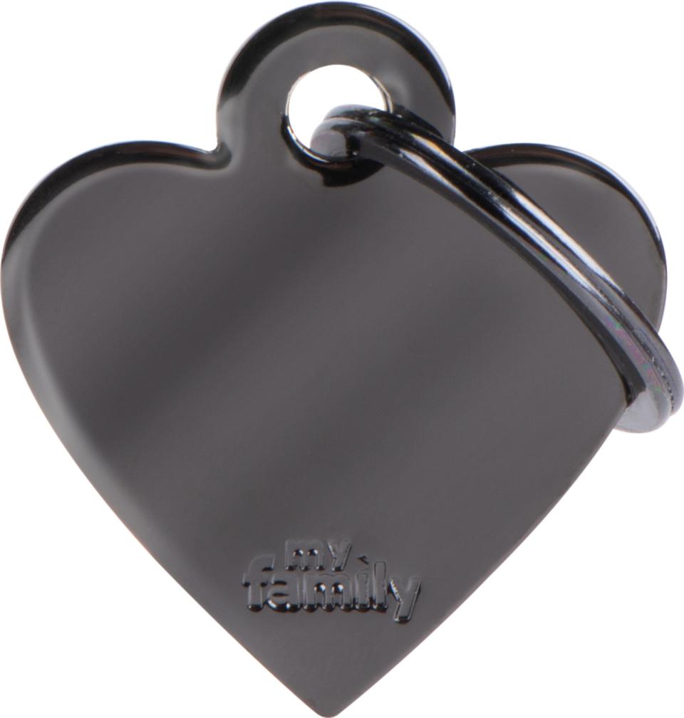 MyFamily ID-tag Basic Hjerte L Gull eller Sort Messing (37x32 mm)