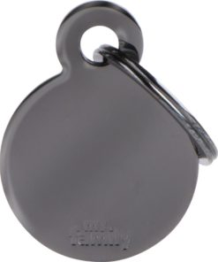 MyFamily ID-tag Basic Sirkel L Gull eller Sort Messing (32x39 mm)