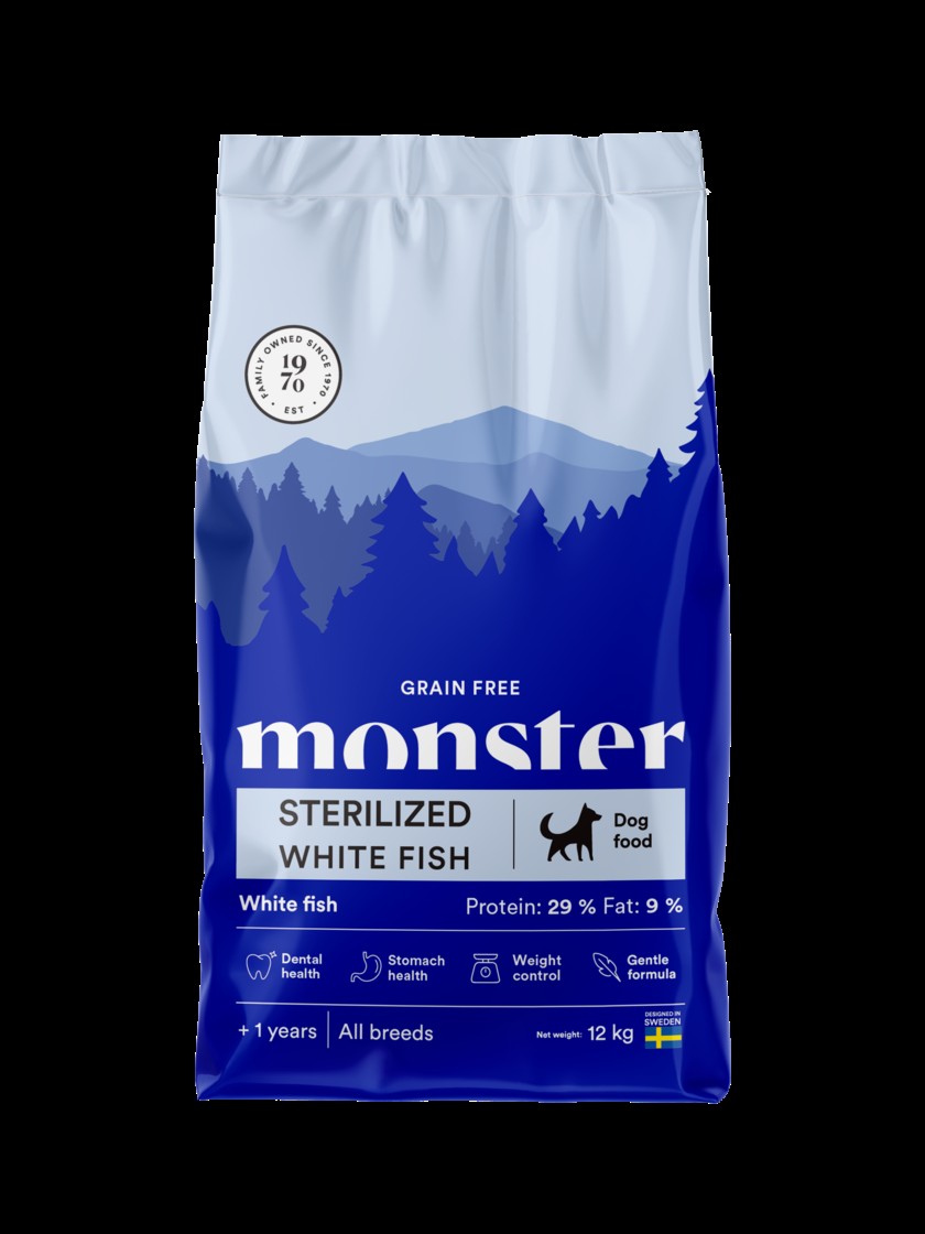 Monster Dog Grainfree Sterilized White Fish 12 kg