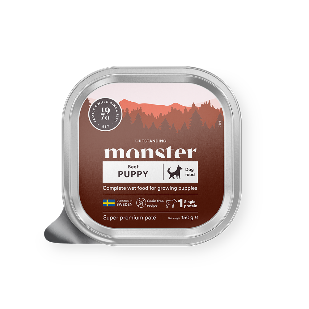 Monster Dog Puppy Beef Paté Tray 150 g