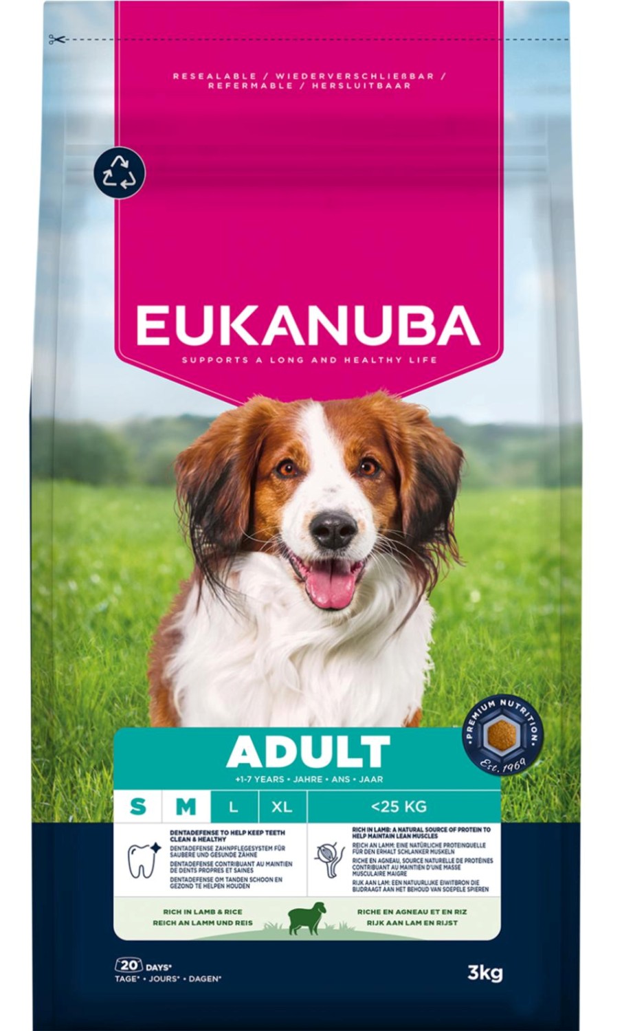 EUKANUBA Adult Small/medium Breed Lam & Ris 3kg