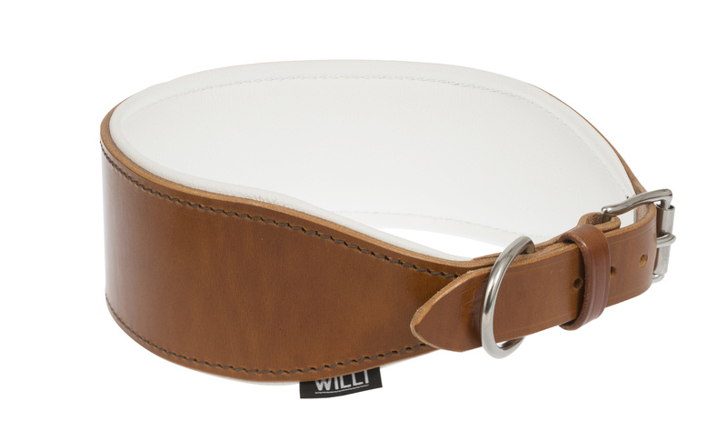 Willi Vauhti Halsbånd cognac/hvitt 50 x 6.5cm