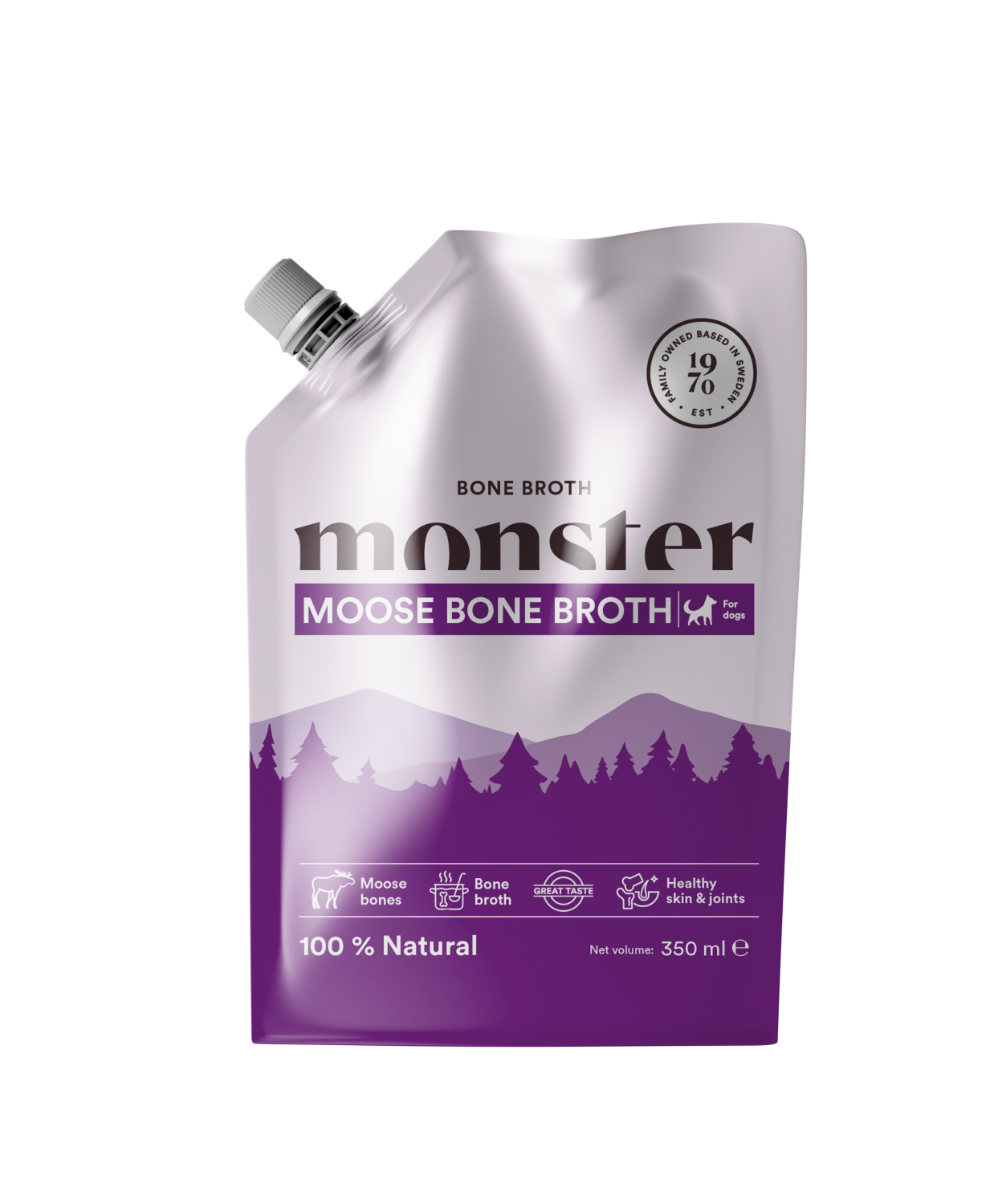 Monster Dog Bone Broth Moose, beinkraft elg 350 ml