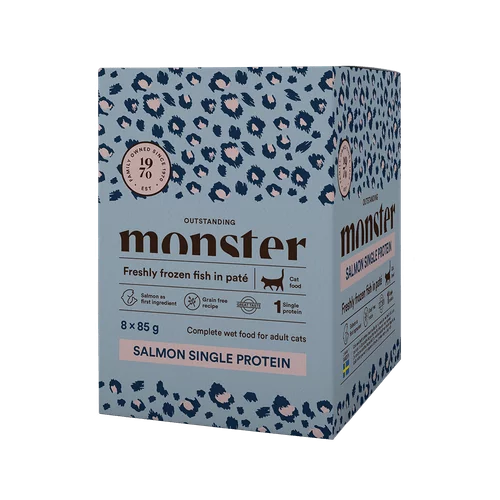 Monster Cat Pouches Adult Salmon 85 g (8-pack)