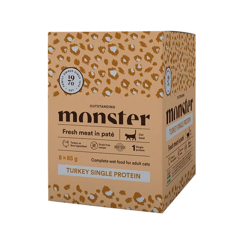Monster Cat Pouches Adult Turkey 85 g (8-pack)