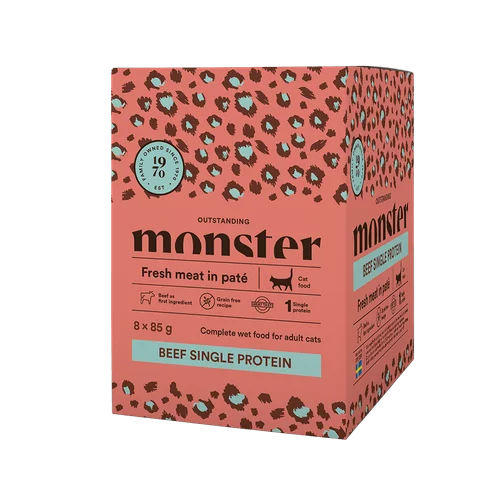 Monster Cat Pouches Adult Beef 85 g (8-pack)