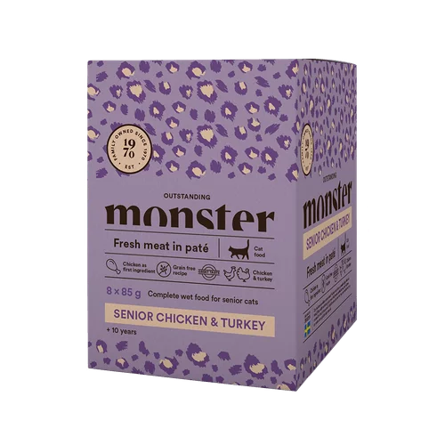 Monster Cat Pouches Senior Chicken/Turkey 85 g