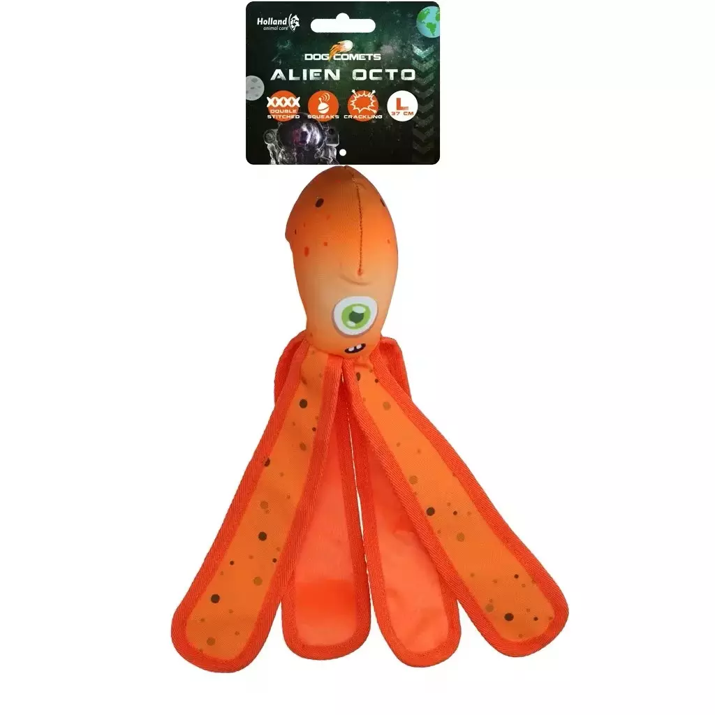 Hundeleke Dog Comets Alien Octo L Orange