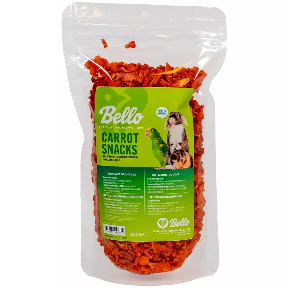 Bello Carrot Snacks 250g for smådyr og fugler