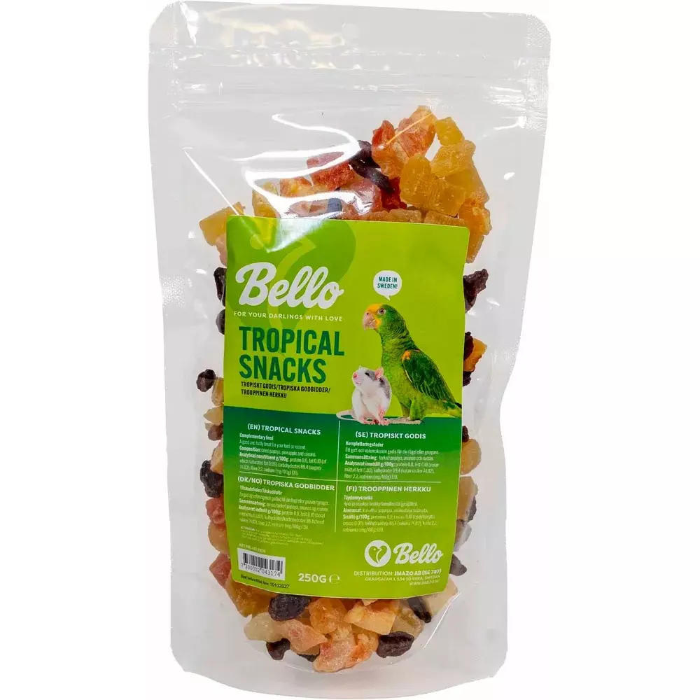 Bello Tropical Snacks 250g for smådyr og fugler