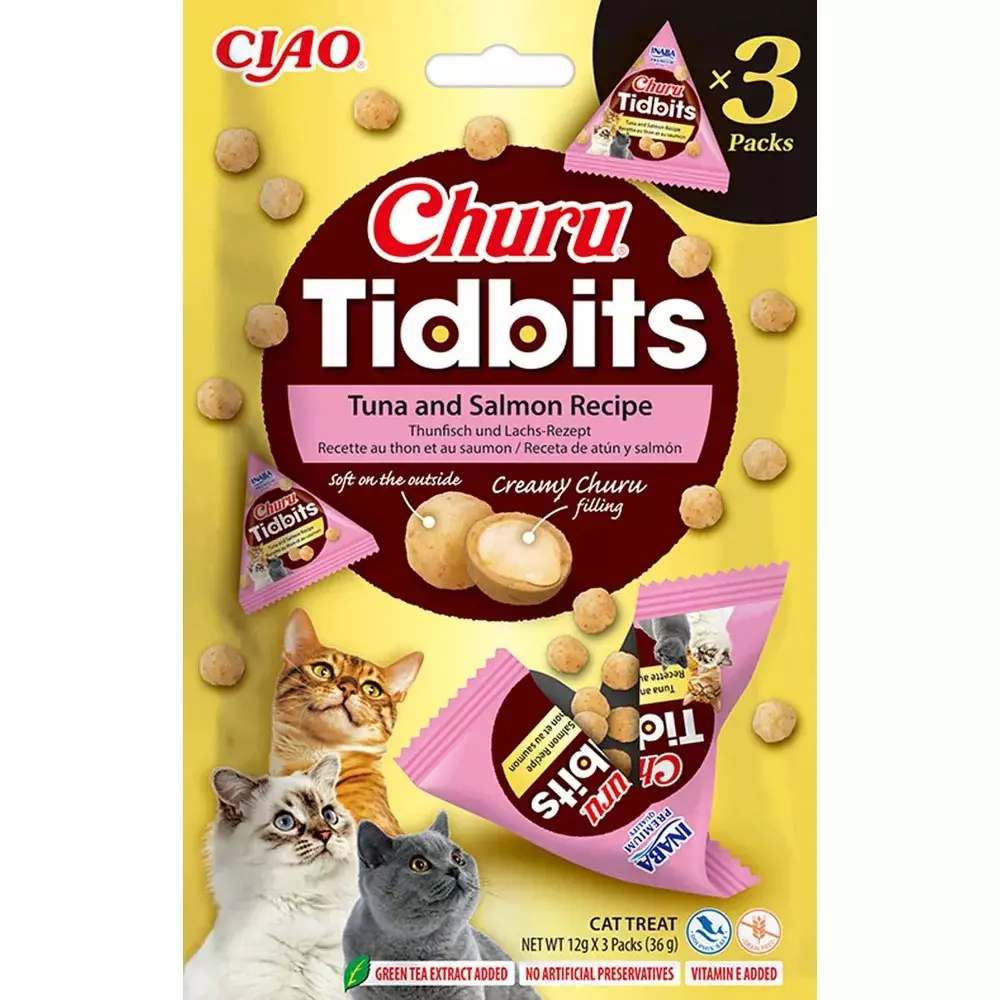 Churu Cat Tidbits Tuna and Salmon 3x12g