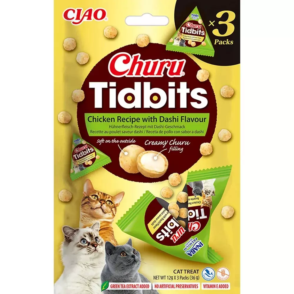 Churu Cat Tidbits Chicken with Dashi 3x12g