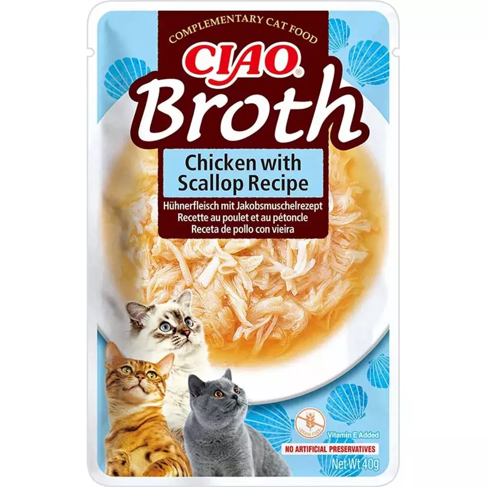 Churu Cat Chicken Broth With Chicken & Scallops 40g