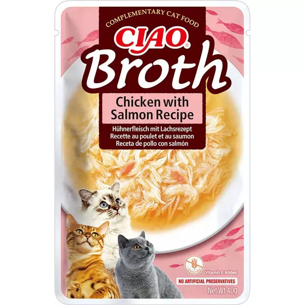 Churu Cat Chicken Broth With Chicken & Salmon 40g