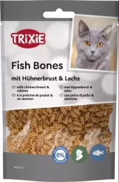 Kattesnacks Fish Bones med Kyllingbryst & Laks 50g
