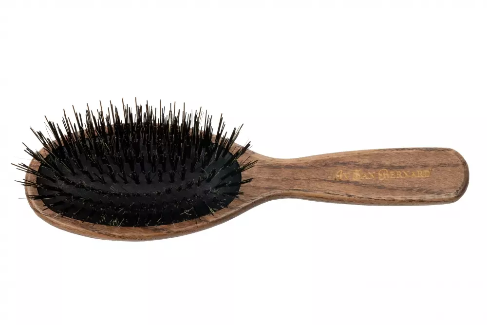 IV San Bernard Oval børste med villsvin bust og nylontinder