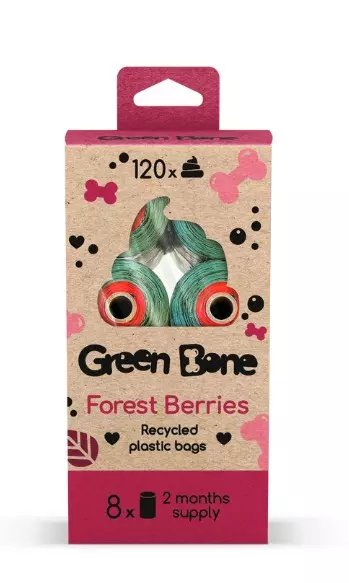 Green Bone hundepose 8-pack Forest Berries