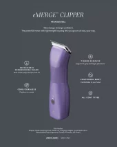 Andis eMerge m. CeramicEdge blad nr.10 Lilla