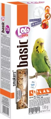Lolo Pets Frøstenger Undulat med Egg, Frukt og Honning | 3x43g