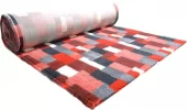 Companion ProFleece teppe Patchwork Rød/Hvit/Grå 100x75 cm