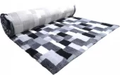 Companion ProFleece teppe Patchwork Sort/Hvit/Grå 100x75 cm