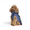 Fashion Dog Fôret Regndekken med avtagbart hette og hull til sele Blå | Flere størrelser (30-60)
