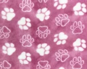 VetBed Nonslip Hvite Poter Rosa 100x150cm