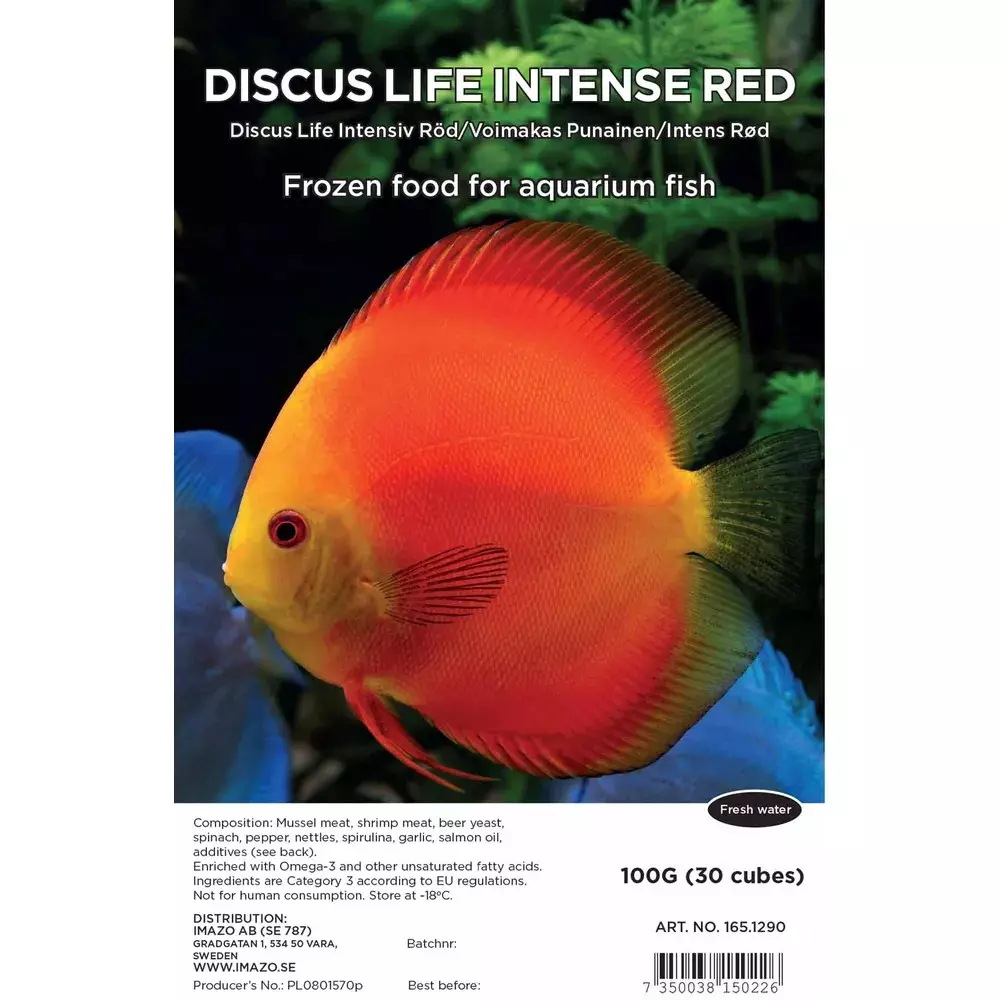 Fryst Discus Life Intensiv Rød 100g