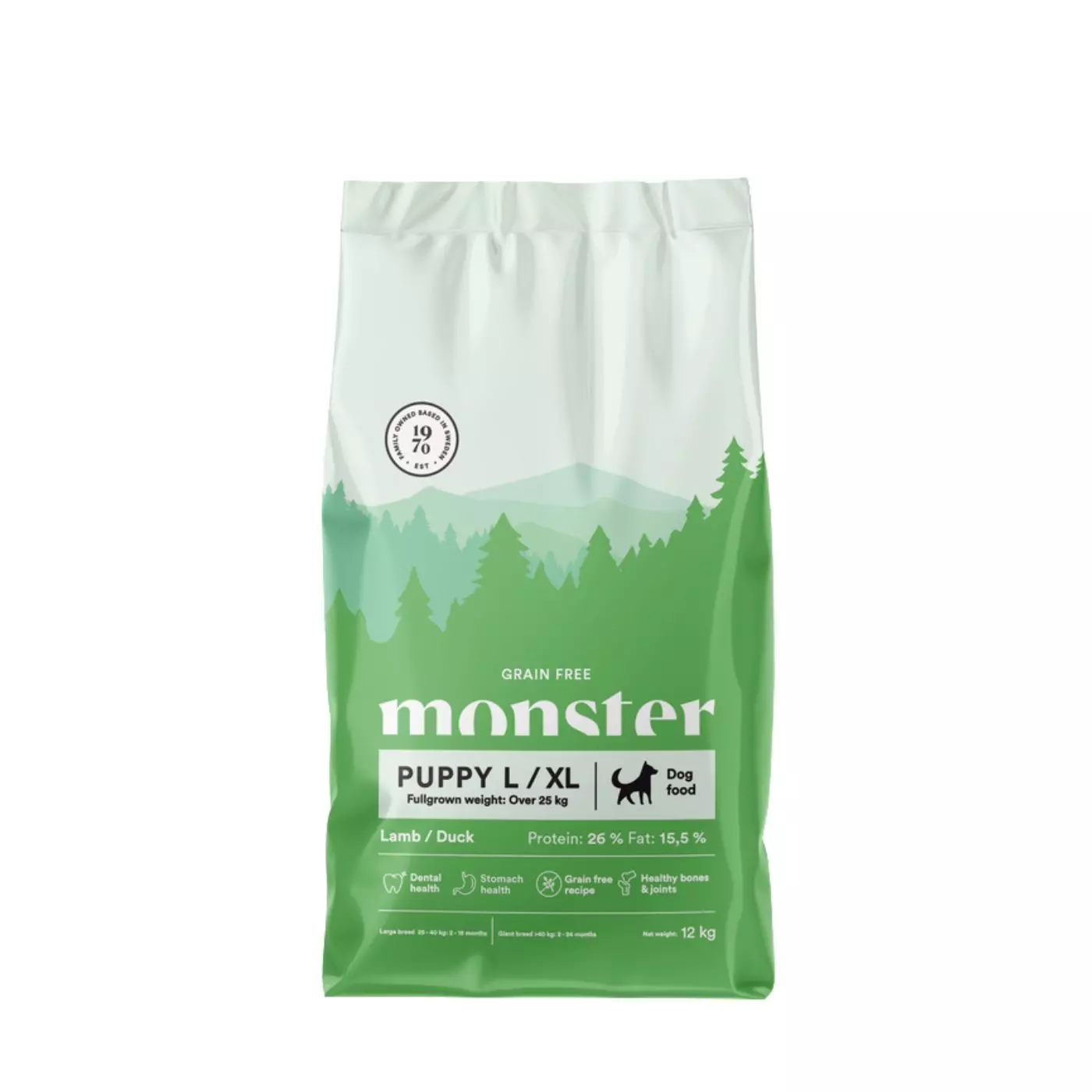 Monster Dog Grain Free Puppy L/ XL Lamb/Duck 12 kg