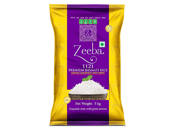 Basmati Ris Stream 1121 (Purple) 5 kg. Zeeba x 4