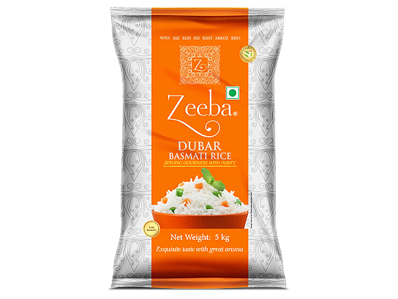 Basmati Ris Sella Golden (Orange) 5 kg. Zeeba x 4