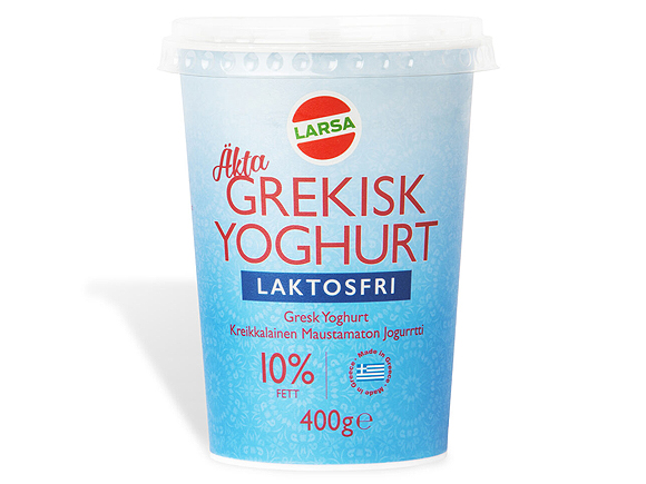 Yogurt Grekisk 10% fett (Laktosefri) 400g Larsa x 6