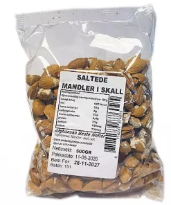 Afghan Saltede Mandler med skall 500g x 16