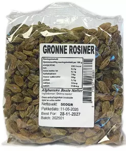 Afghan Grønn Rosiner 500g x 22
