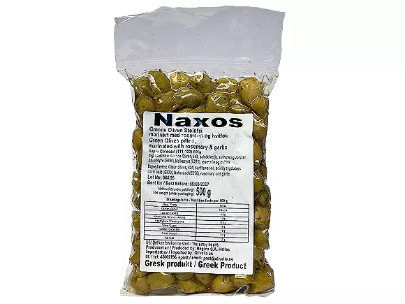 Oliven Grønne Steinfri/ Urte (Naxos) 500g x 12