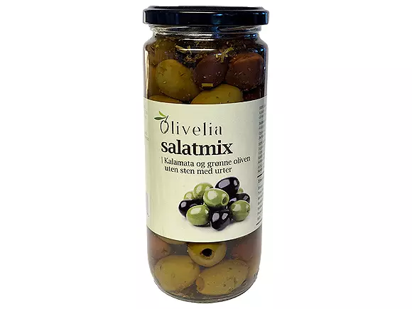 Oliven Salatmix/ u/stein med Urter 500g x 6