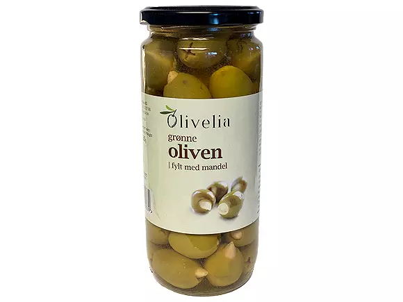 Oliven Grønne fylt med mandel Olivelia 500g x 6