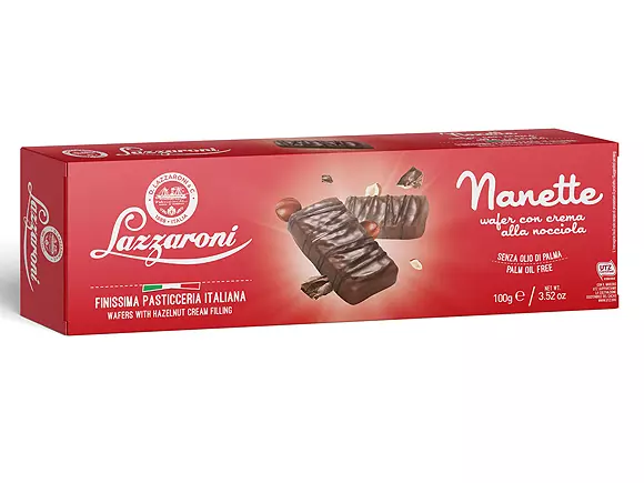 Wafer Nanette Noccciala 100g Lazzaroni x 14