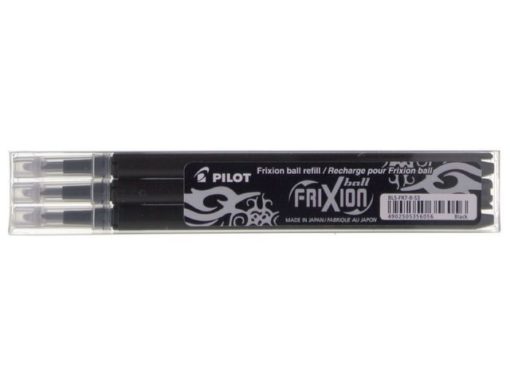 Refill til Pilot Frixion kryssordpenn - sort 0,7mm 3pk