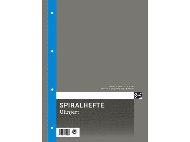 Spiralhefte A4 70g 80 blad ulinjert