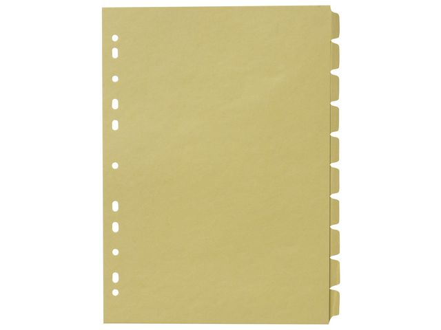 Skilleblad A4 10-delt gul