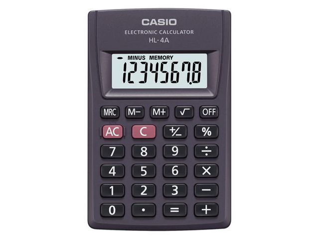 Kalkulator HL-4A lommeregner liten Casio