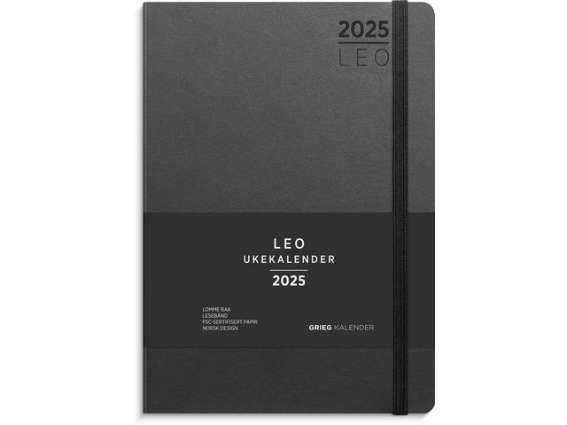 Ukekalender Leo Sort A5 - 2025