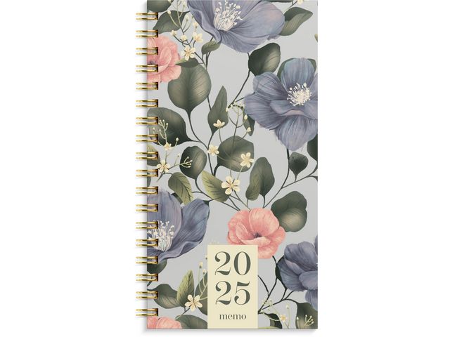 Kalender Memo Spiral Blomst - 2025