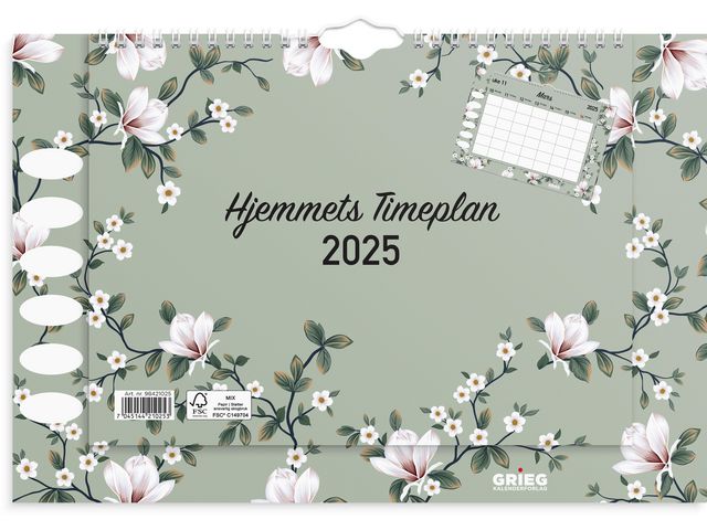 Veggkalender Hjemmets timeplan - 2025