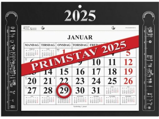 Magnetkalender Primstav Sort - 2025